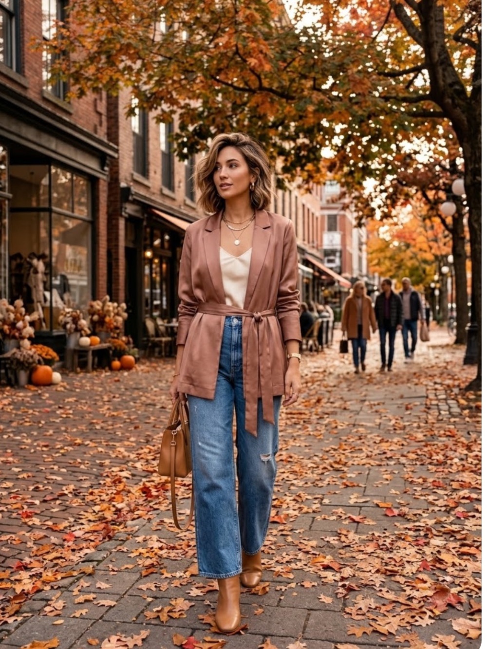 Aritzia -Wilfred- -Oriane Blazer w/tie  -Nutmeg -NWT-
Sz S-Pockets-Stunning ! 😍​